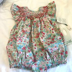 NWT: Isabel Garreton Floral smocked one piece Size 12 Months